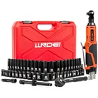 3/8" 58PCS Cordless Electric Ratchet Wrench Set With Socket Red New. Price: $184.02.