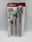 Hyper Tough 3-PIECE Pear Head 72-TOOTH Ratchet Set 1/4" 3/8" 1/2" Drive Nib New. Price: $17.91.