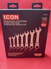Icon WRSTFS-7 Pc Proffesional Ratcheting Stubby Flex Head Combination Wrench Sae New. Price: $69.99.