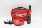 Milwaukee M12 12V 3/8" Ratchet Kit W/ CP1.5 Ah Battery & Charger, 2457-21 New. Price: $119.99.