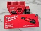 Milwaukee 2457-21 3/8" Cordless M12 Lithium-ion Ratchet Kit New. Price: $169.00.