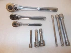 Craftsman Usa 1/4", 3/8", & 1/2" Dr. Pc. Ratchet Set Plus 3" 6" Exts (A-1) Used. Price: $64.95.