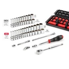 Tekton SKT03302 1/4" Drive 12-POINT Socket/ratchet Set, 57-PIECE New. Price: $140.00.